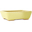Rectangular yellow bonsai pot by Hattori - 162 x 135 x 49 mm