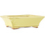 Pot à bonsaï rectangulaire jaune de Hattori - 163 x 138 x 50 mm