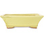 Pot à bonsaï rectangulaire jaune de Hattori - 163 x 138 x 50 mm