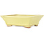 Pot à bonsaï rectangulaire jaune de Hattori - 163 x 138 x 50 mm