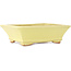 Maceta rectangular amarilla para bonsái de Hattori - 163 x 138 x 50 mm