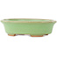 Pot à bonsaï ovale vert de Hattori - 131 x 105 x 34 mm