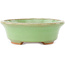 Pot à bonsaï ovale vert de Hattori - 131 x 105 x 34 mm