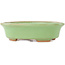Pot à bonsaï ovale vert de Hattori - 131 x 105 x 34 mm