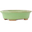 Pot à bonsaï ovale vert de Hattori - 131 x 105 x 34 mm