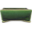 Maceta rectangular para bonsái verde y azul de Terahata Satomi Mazan - 153 x 128 x 52 mm
