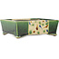 Maceta rectangular para bonsái verde y azul de Terahata Satomi Mazan - 153 x 128 x 52 mm