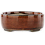 Pot à bonsaï ovale marron par Terahata Satomi Mazan - 145 x 117 x 45 mm