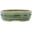 Pot à bonsaï ovale vert de Shibakatsu - 153 x 127 x 37 mm