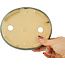 Pot à bonsaï ovale vert de Shibakatsu - 153 x 127 x 37 mm
