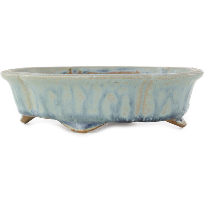 Pot à bonsaï bleu Mokko de Shibakatsu - 160 x 135 x 45 mm