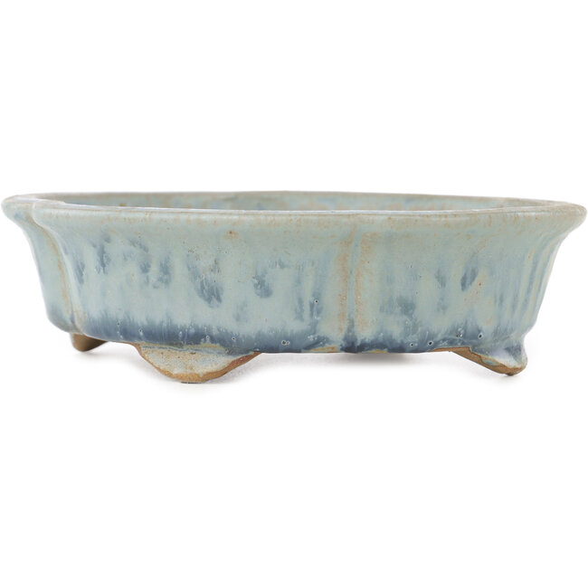 Pot à bonsaï bleu Mokko de Shibakatsu - 160 x 135 x 45 mm
