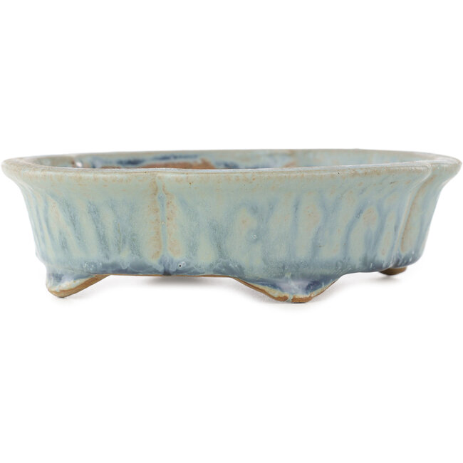 Mokko blue bonsai pot by Shibakatsu - 160 x 135 x 45 mm