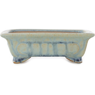  Shibakatsu (Katsuichi Shibata) Maceta rectangular para bonsái azul de 133 mm de Shibakatsu, Tokoname, Japón