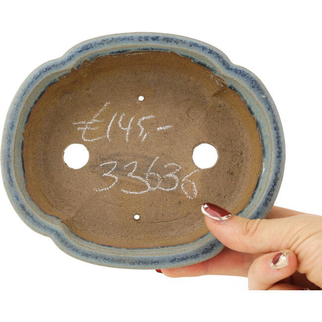 Mokko blue bonsai pot by Shibakatsu - 160 x 135 x 45 mm