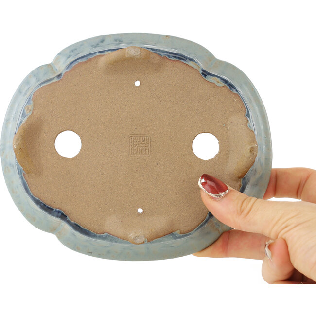 Pot à bonsaï bleu Mokko de Shibakatsu - 160 x 135 x 45 mm