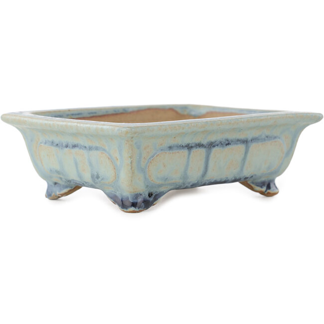 Vaso bonsai rettangolare blu di Shibakatsu - 133 x 103 x 42 mm