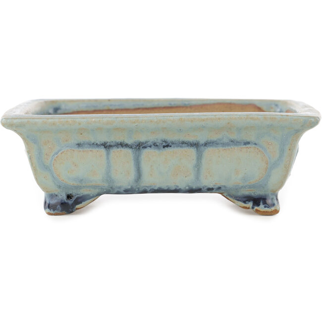 Rechthoekige blauwe bonsai pot van Shibakatsu - 133 x 103 x 42 mm