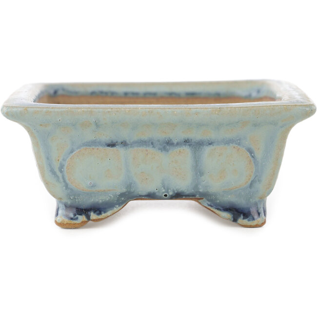 Rechthoekige blauwe bonsai pot van Shibakatsu - 133 x 103 x 42 mm