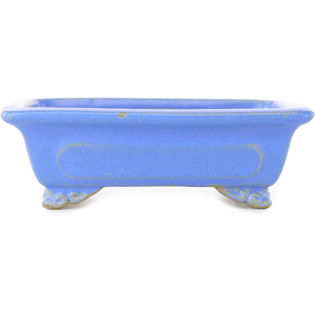 Maceta rectangular azul para bonsái de Shibakatsu - 132 x 107 x 42 mm