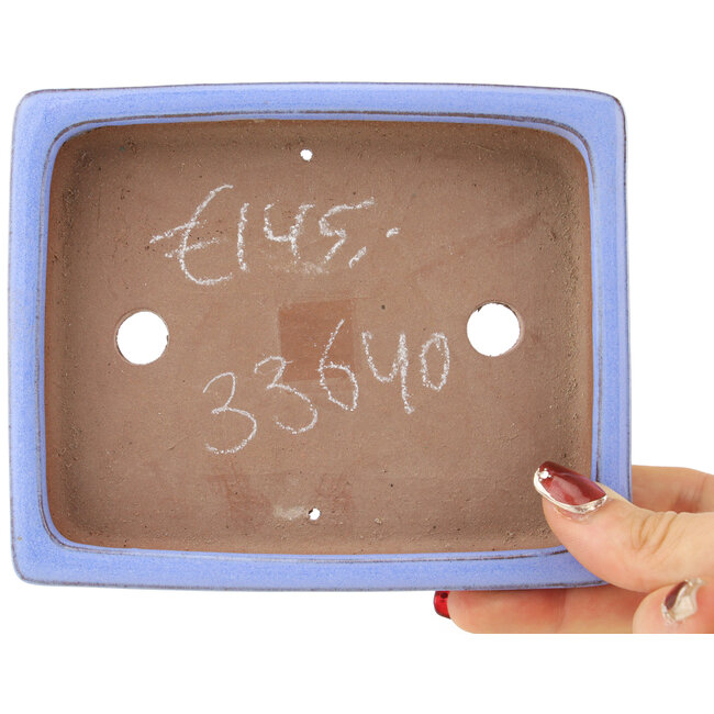 Pot à bonsaï rectangulaire violet de Shibakatsu - 142 x 117 x 25 mm