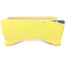 Pot à bonsaï rectangulaire jaune et bleu de Shibakatsu - 128 x 98 x 38 mm