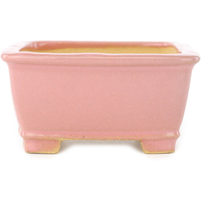 Rechthoekige roze bonsai pot van Shibakatsu - 128 x 100 x 50 mm