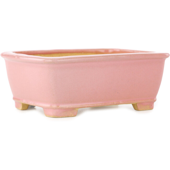 Vaso bonsai rettangolare rosa di Shibakatsu - 128 x 100 x 50 mm