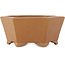 Hexagonal unglazed bonsai pot by Shibakatsu - 117 x 117 x 51 mm