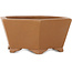 Hexagonal unglazed bonsai pot by Shibakatsu - 117 x 117 x 51 mm