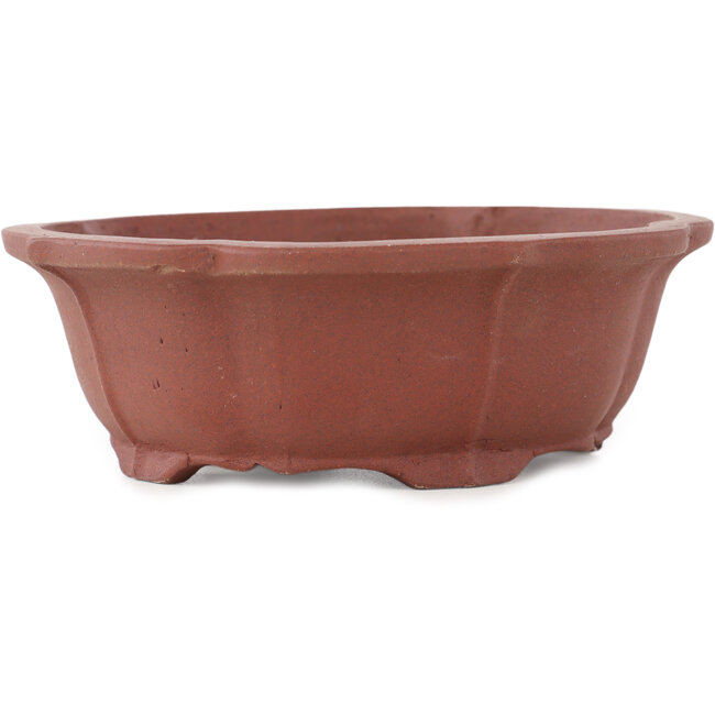 Mokko ongeglazuurde bonsai pot van Shibakatsu - 140 x 125 x 50 mm