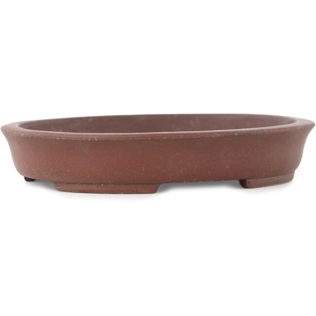 Ovaler unglasierter Bonsai-Topf von Shibakatsu - 128 x 105 x 25 mm