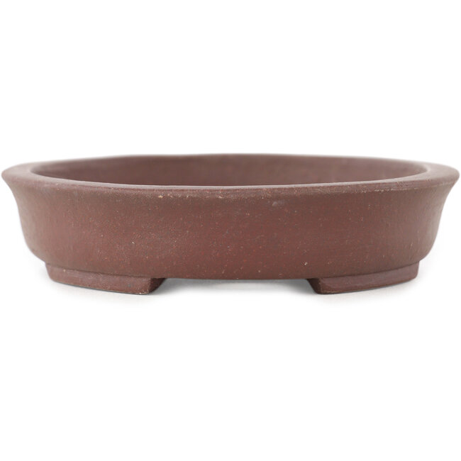 Pot à bonsaï ovale non émaillé de Shibakatsu - 128 x 105 x 25 mm
