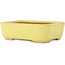 Pot à bonsaï rectangulaire jaune de Hattori - 140 x 105 x 43 mm