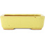 Pot à bonsaï rectangulaire jaune de Hattori - 140 x 105 x 43 mm