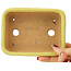 Rectangular yellow bonsai pot by Hattori - 140 x 105 x 43 mm