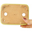 Pot à bonsaï rectangulaire jaune de Hattori - 140 x 105 x 43 mm