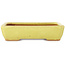 Pot à bonsaï rectangulaire jaune par Hattori - 155 x 117 x 38 mm