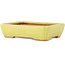 Pot à bonsaï rectangulaire jaune par Hattori - 155 x 117 x 38 mm