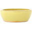Pot à bonsaï ovale jaune de Hattori - 159 x 112 x 38 mm