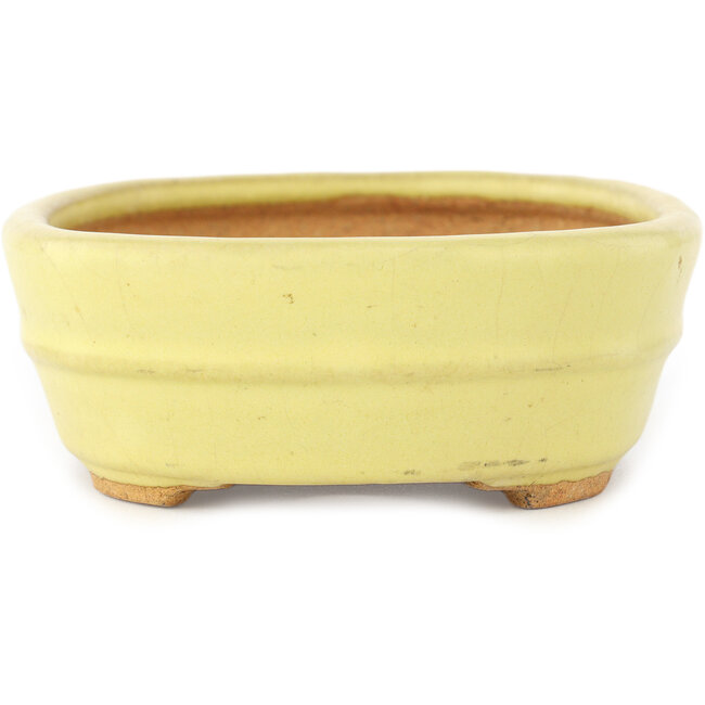 Ovale gele bonsai pot van Hattori - 157 x 117 x 45 mm