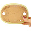 Pot à bonsaï ovale jaune de Hattori - 157 x 117 x 45 mm