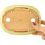 Oval yellow bonsai pot by Hattori - 160 x 117 x 37 mm
