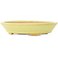 Oval yellow bonsai pot by Hattori - 167 x 130 x 35 mm