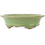 Pot à bonsaï ovale vert de Hattori - 127 x 112 x 37 mm