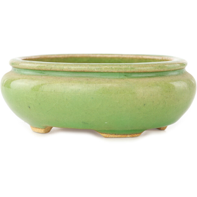 Vaso bonsai ovale verde di Hattori - 120 x 105 x 45 mm