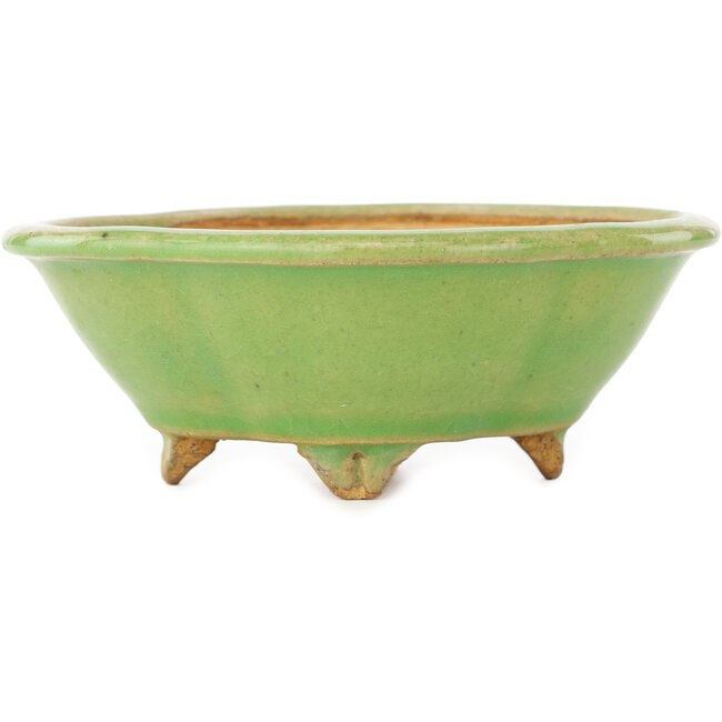 Pot à bonsaï vert mokko de Hattori - 135 x 115 x 50 mm