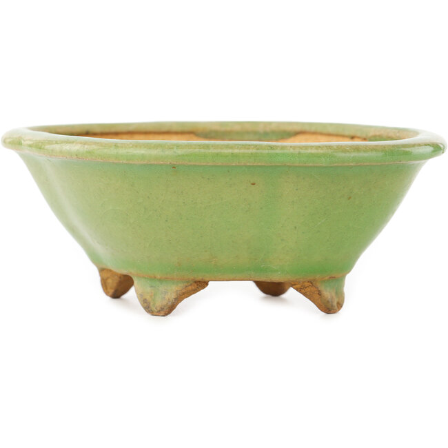 Mokko green bonsai pot by Hattori - 135 x 115 x 50 mm