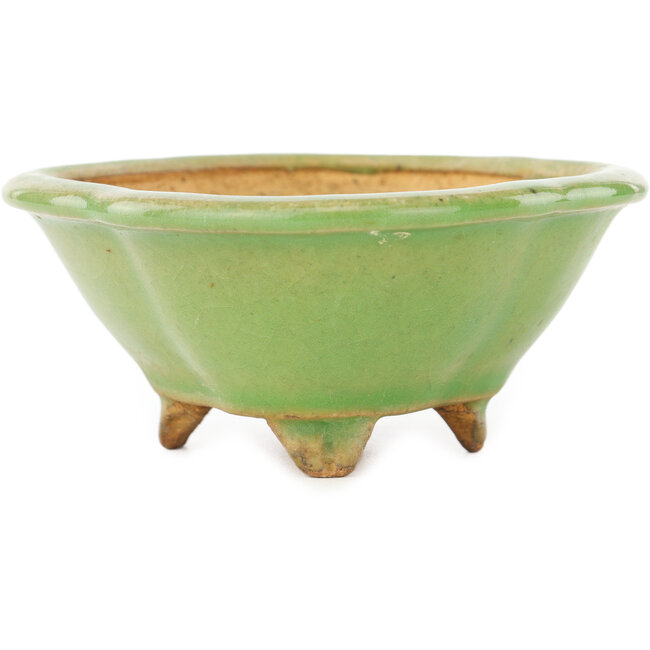 Mokko green bonsai pot by Hattori - 135 x 115 x 50 mm