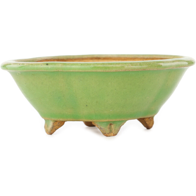 Mokko green bonsai pot by Hattori - 135 x 115 x 50 mm